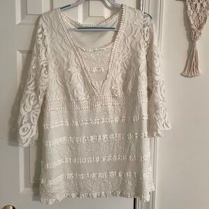 White Lacy Floral Dress